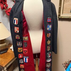 VTG Original Loden Frey Black Shetland Wool Coat size 40 Made in Western Germany